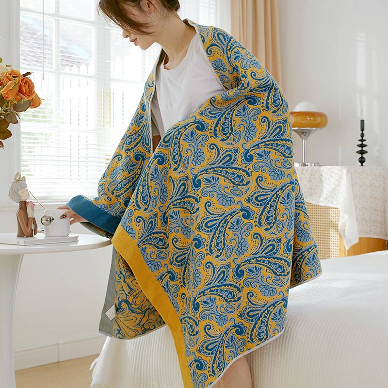 Serviette de bain en gaze réversible Ownkoti en différentes couleurs