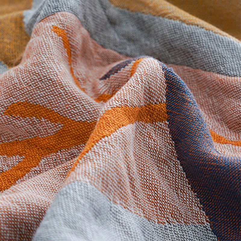 Couverture en coton léger et réversible à motif de fruits