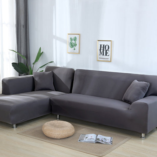Housse de canapé de couleur unie, élastique et extensible