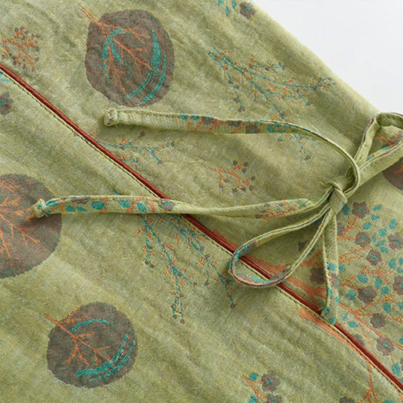 Ensemble de vêtements d'intérieur en coton jacquard avec imprimé feuilles d'arbre - image 9