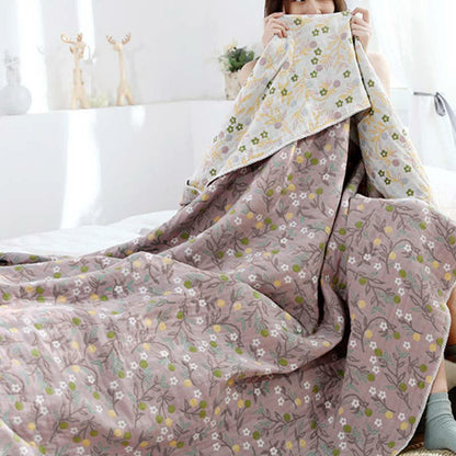 Couette réversible rétro, couette douce à motif floral