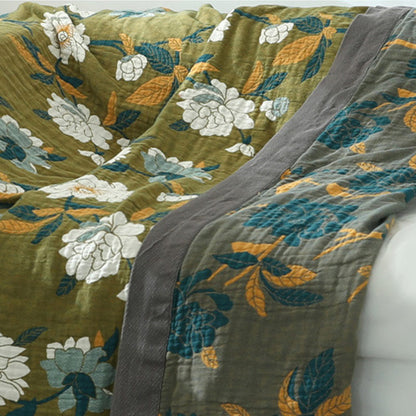 Couverture réversible Ownkoti à motif floral, housse de canapé en coton