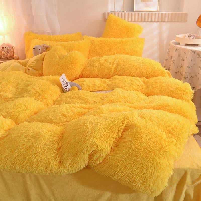 Parure de lit moelleuse avec housse de couette et taie d'oreiller