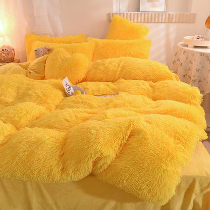 Parure de lit moelleuse avec housse de couette et taie d'oreiller