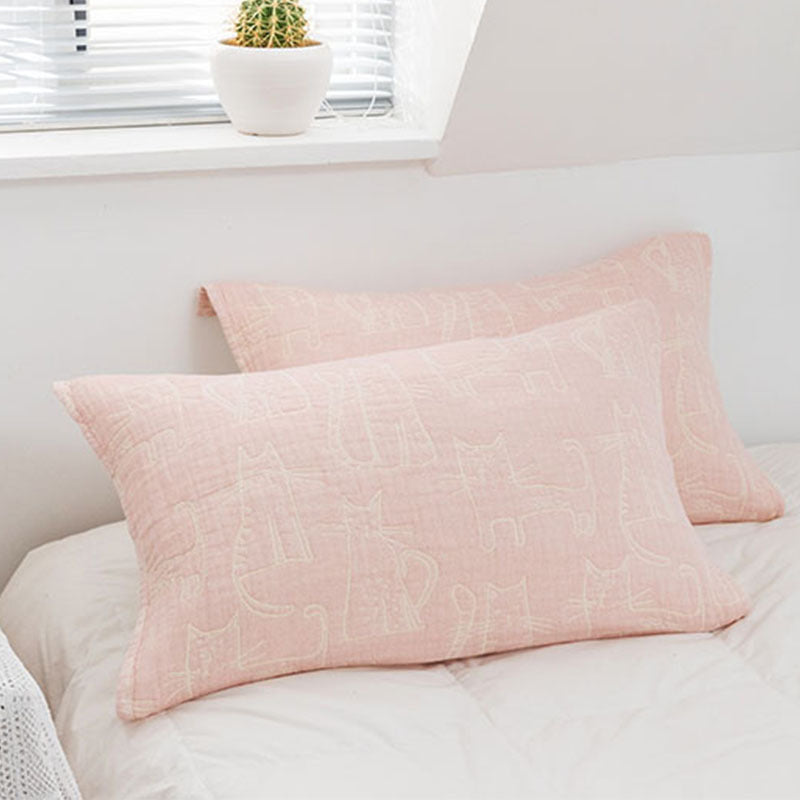 Coussin décoratif en coton imprimé chat Ownkoti (2 pièces)
