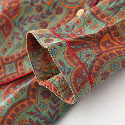 Ensemble de vêtements d'intérieur à col rond avec motif jacquard vintage - image 8