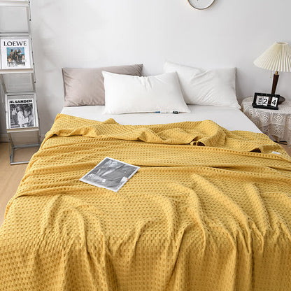 Couette réversible en coton gaufré uni