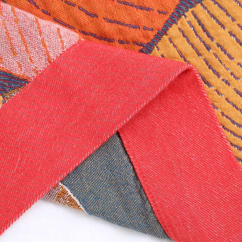 Couverture réversible colorée en gaze de coton couleur kaki