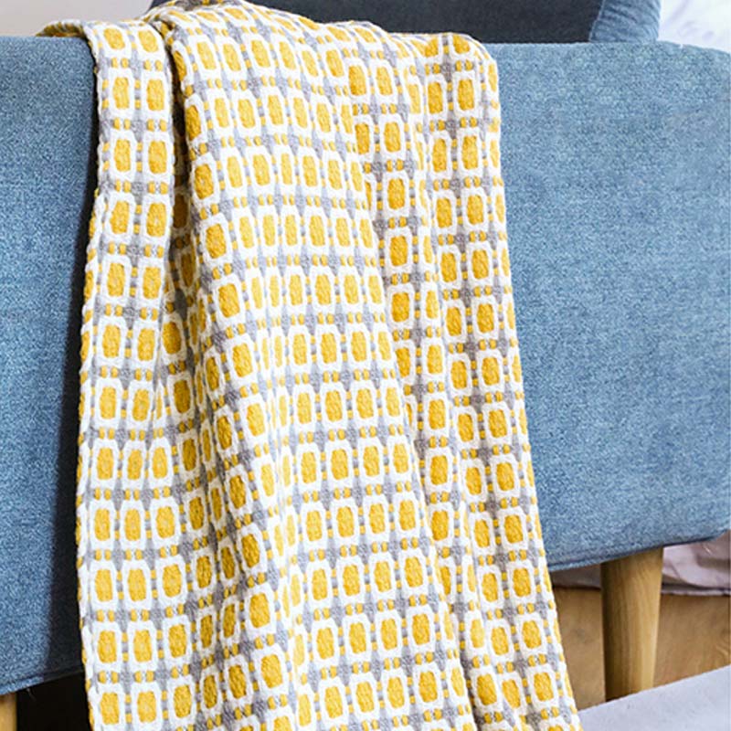 Couverture de canapé tricotée Ownkoti avec pompons