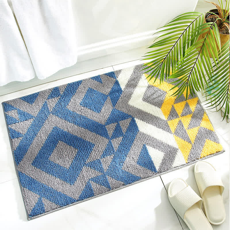 Tapis de salle de bain doux et antidérapant Ownkoti avec motif de feuilles