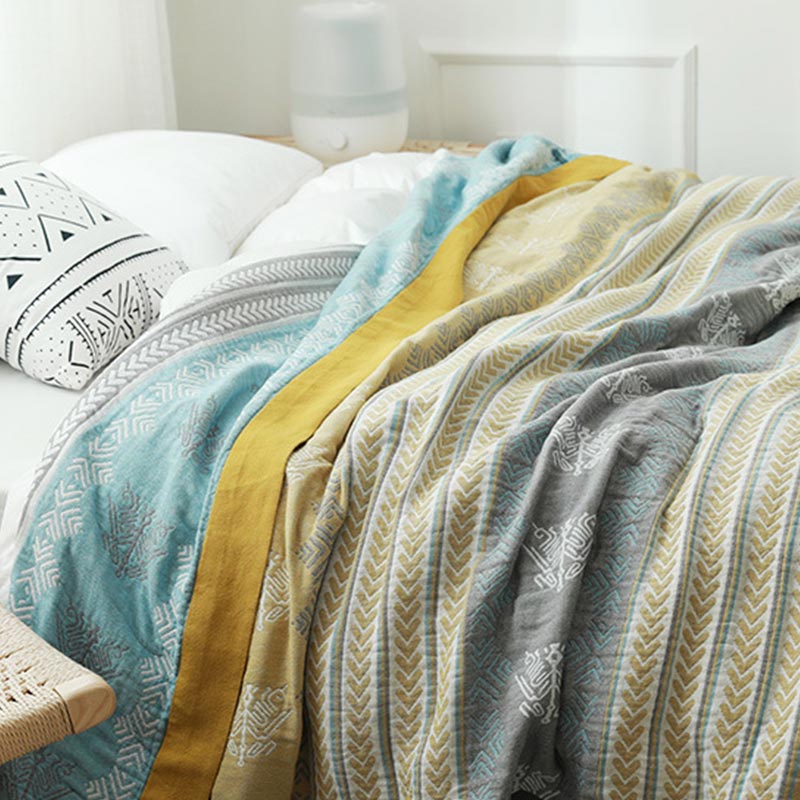 Couette réversible en coton Ownkoti avec imprimé épis de blé