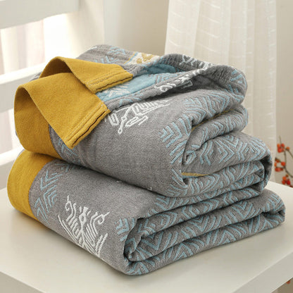 Couverture réversible en coton Ownkoti avec imprimé épis de blé