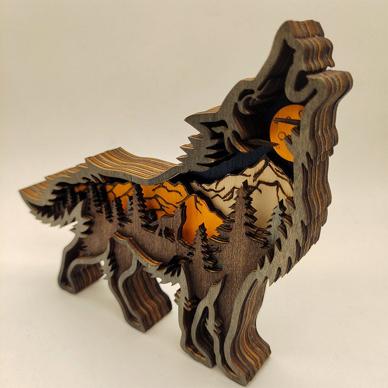 Décoration créative d'animaux de la forêt Ownkoti – Loup