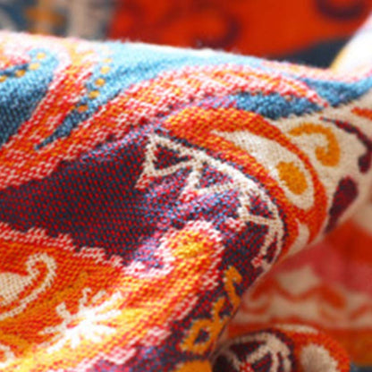 Couette confortable réversible en coton orange foncé