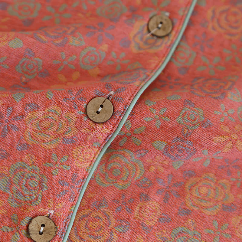 Ensemble de nuit en coton avec revers en pétales de rose