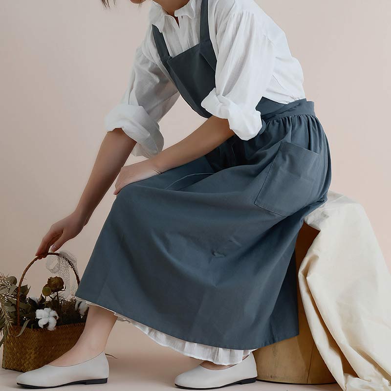 Tablier en coton Ownkoti, tablier imperméable avec poches