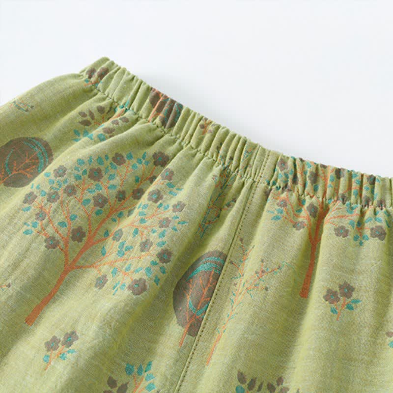 Ensemble de vêtements d'intérieur en coton jacquard avec imprimé feuilles d'arbre - image 8