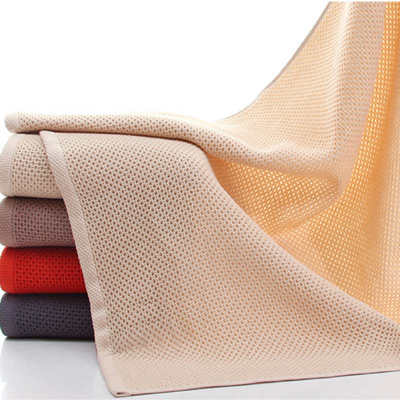 Serviettes en coton simples Ownkoti, lot de 3 serviettes carrées à motif nid d'abeille