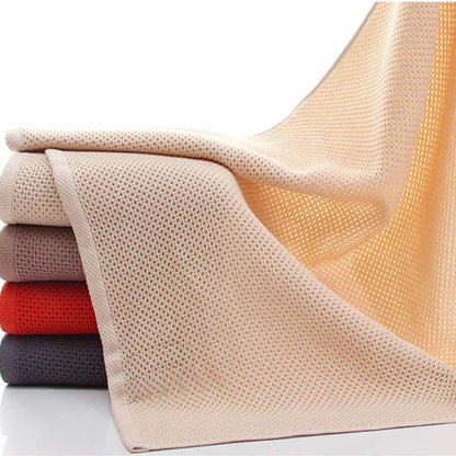 Serviettes en coton simples Ownkoti, lot de 3 serviettes carrées à motif nid d'abeille