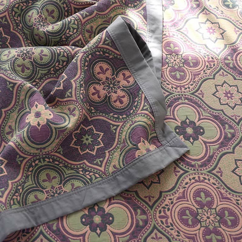 Couette réversible en coton à motif pétales