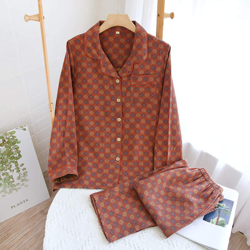 Ensemble de vêtements d'intérieur Jacquard Daisy en pur coton