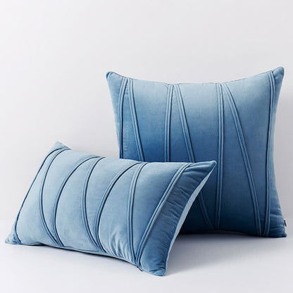 Housse de coussin décorative en velours doux à motif rayé