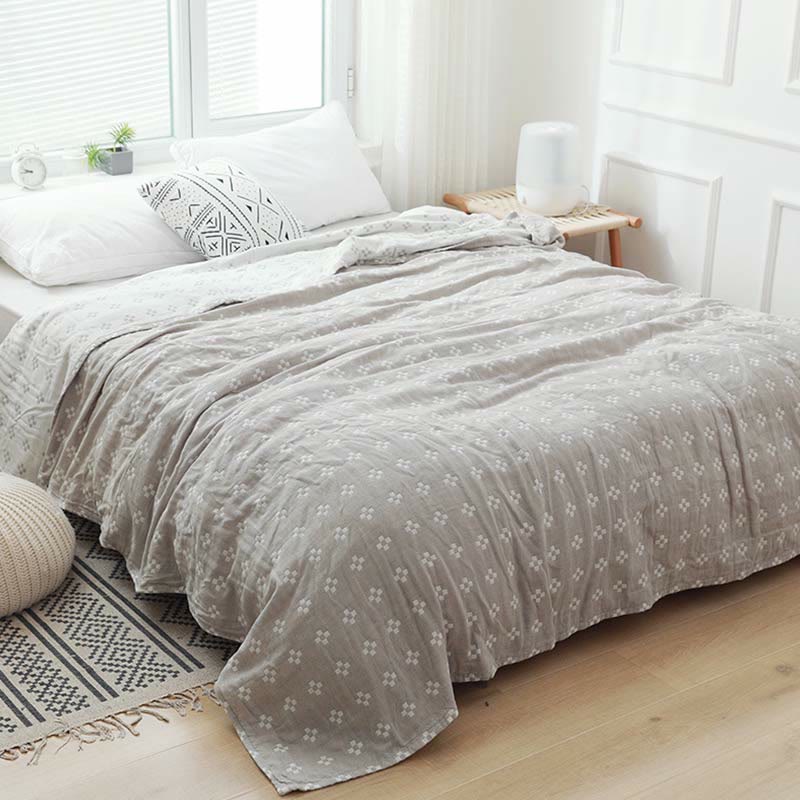 Mini-couette en coton Ownkoti à motif à carreaux blancs