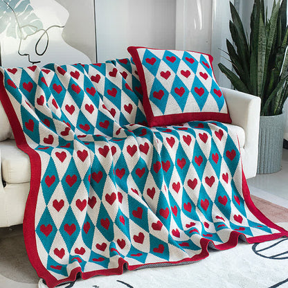 Couverture tricotée décorative Diamond & Love