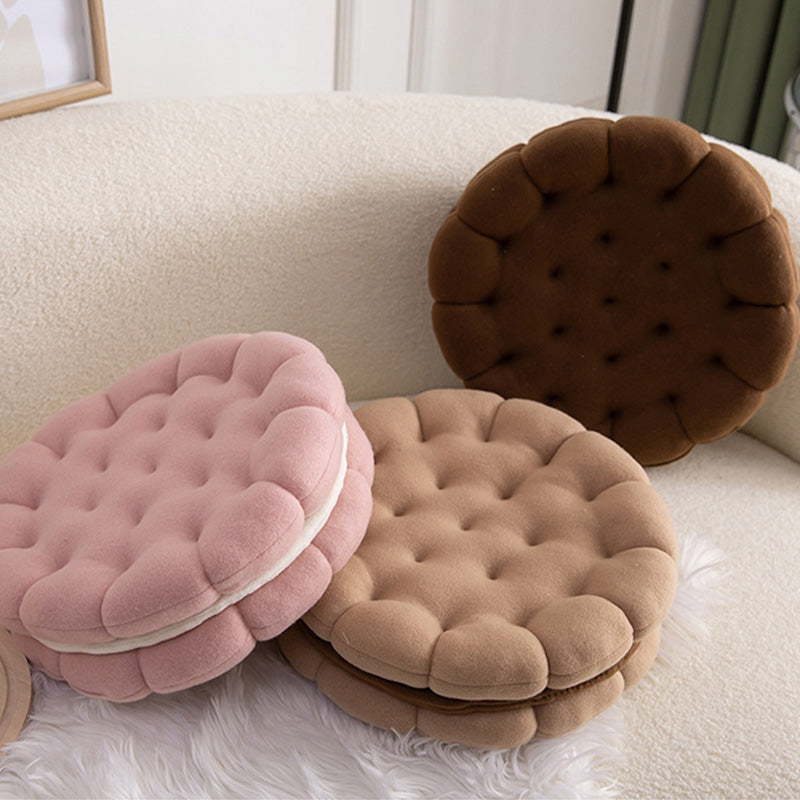 Coussin de siège mignon en forme de biscuit en forme de cercle