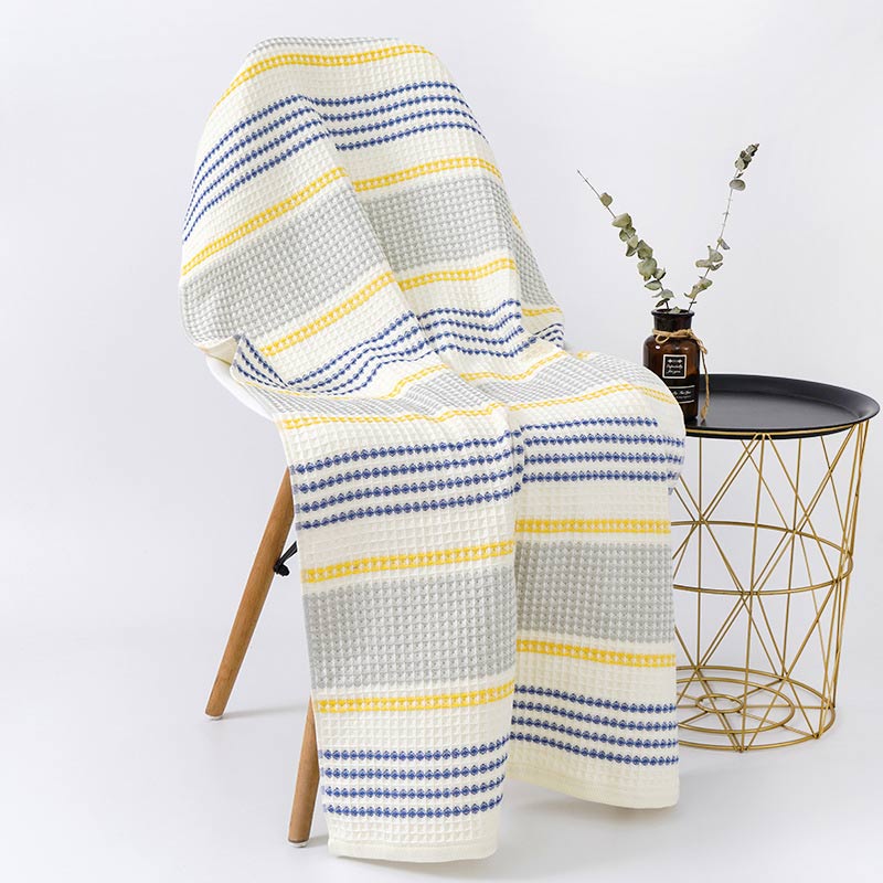 Serviette de bain en coton Ownkoti à rayures colorées