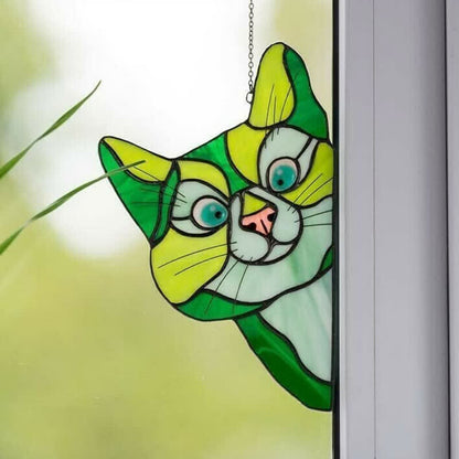 Décoration de fenêtre Ownkoti « Chat tacheté » (achetez-en un, recevez-en un gratuitement)
