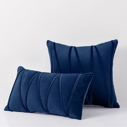Housse de coussin décorative en velours doux à motif rayé