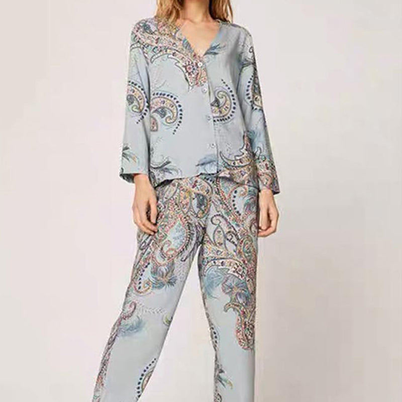 Ensemble de vêtements d'intérieur respirants avec plumes bleues