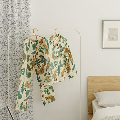 Ensemble de vêtements de détente à motif de plantes tigrées mignonnes