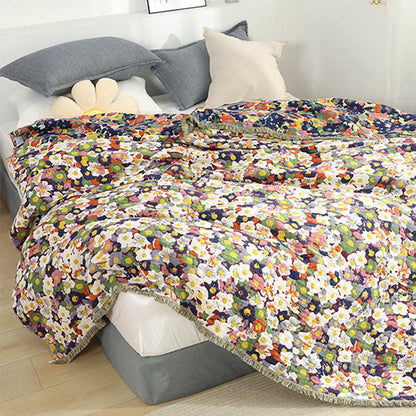 Ownkoti – Couette en coton douce et réversible avec motif floral rustique