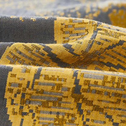 Parure de lit en coton à motif de feuilles jaunes (4 pièces)
