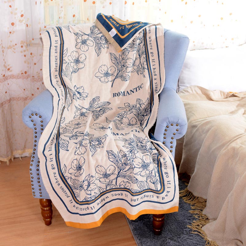 Serviette de bain réversible Ownkoti à motif floral en différentes couleurs