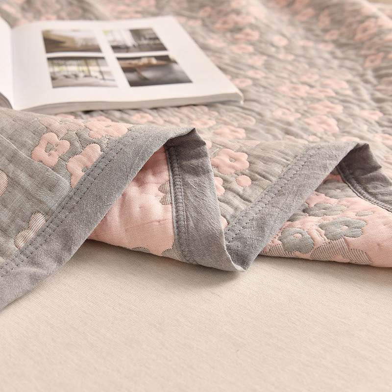 Ownkoti – Couette en gaze de coton à motif de fleurs de cerisier