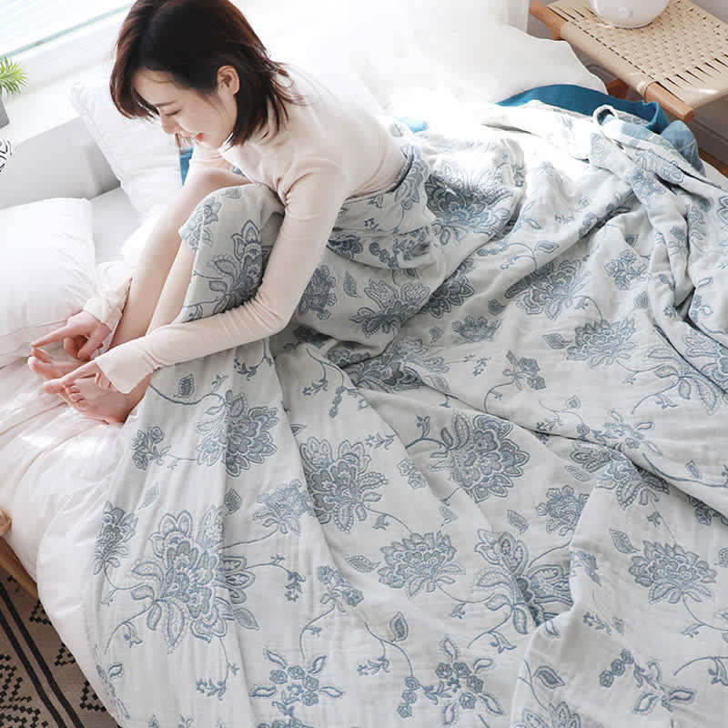 Ownkoti Couverture de canapé légère en coton à motif floral