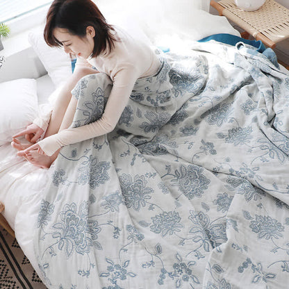 Ownkoti Couverture de canapé légère en coton à motif floral