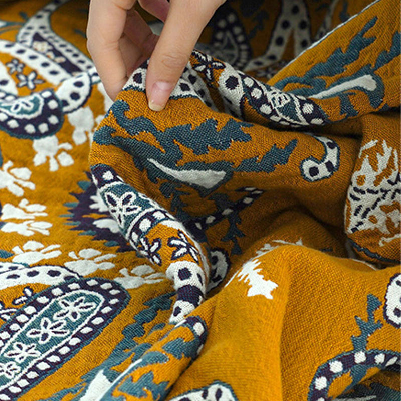 Couverture réversible en gaze de coton à motif floral - image 7