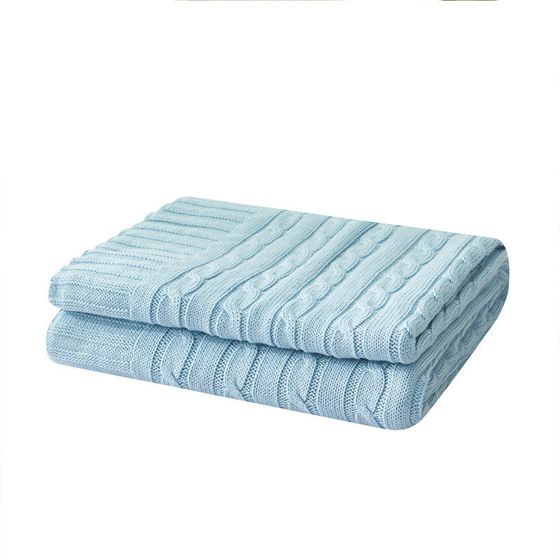 Couverture de canapé en coton tricoté uni Ownkoti