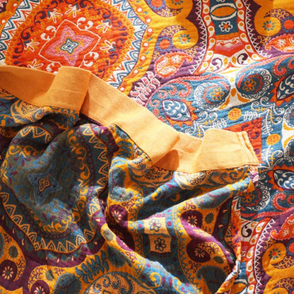 Couette confortable réversible en coton orange foncé