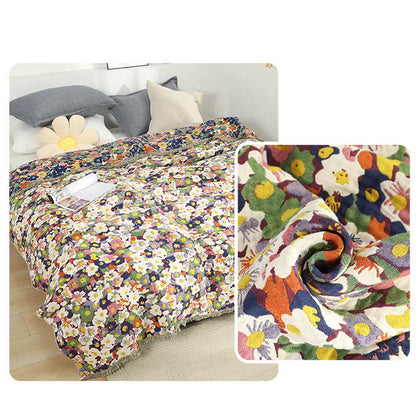 Ownkoti – Couette en coton douce et réversible avec motif floral rustique