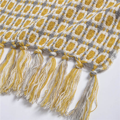 Couverture de canapé tricotée Ownkoti avec pompons