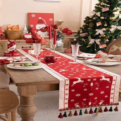 Chemin de table luxueux pour la décoration de Noël
