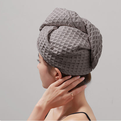 Serviette sèche-cheveux avec motif gaufré et boutons