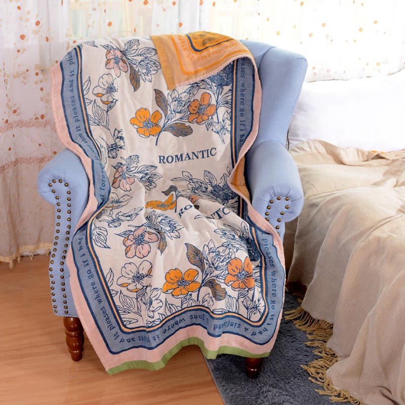 Serviette de bain réversible Ownkoti à motif floral en différentes couleurs