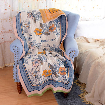 Serviette de bain réversible Ownkoti à motif floral en différentes couleurs
