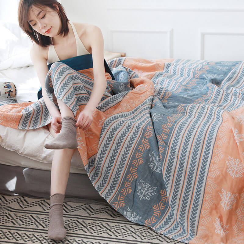 Couette réversible Ownkoti en coton avec structure en épi de blé